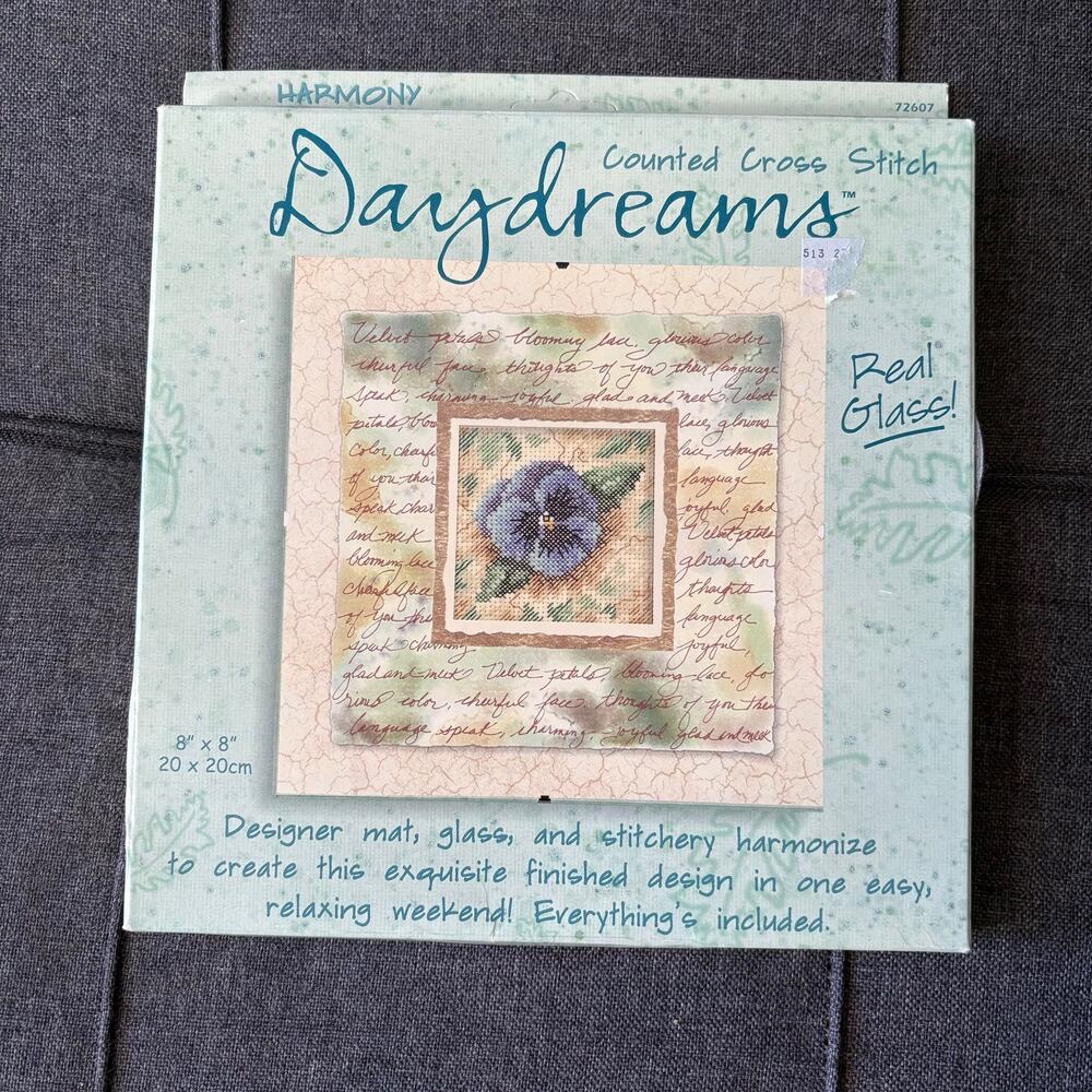 Velvet Pansy Vintage Counted Cross Stitch Kit by Daydreams Dimensions - 1999